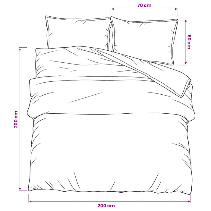 Set cu husă de pilotă, gri închis, 200x200 cm, bumbac - WALTI WALTI
