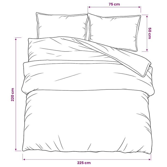 Set cu husă de pilotă, gri închis, 225x220 cm, bumbac - WALTI WALTI