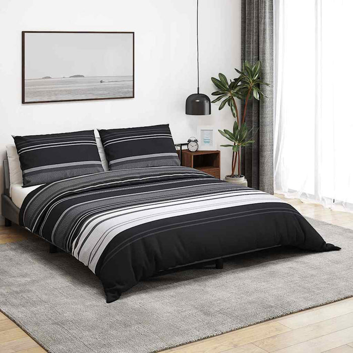 Set cu husă de pilotă, negru și alb, 140x200 cm, bumbac - WALTI WALTI