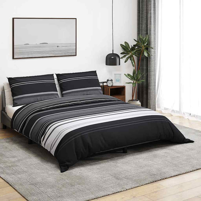Set cu husă de pilotă, negru și alb, 220x240 cm, bumbac - WALTI WALTI
