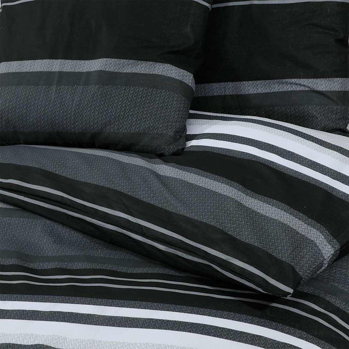 Set cu husă de pilotă, negru și alb, 135x200 cm, bumbac - WALTI WALTI