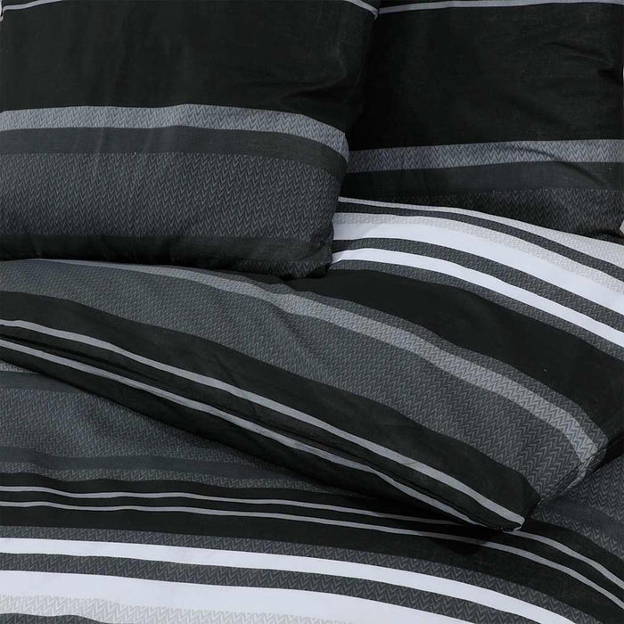 Set cu husă de pilotă, negru și alb, 155x220 cm, bumbac - WALTI WALTI