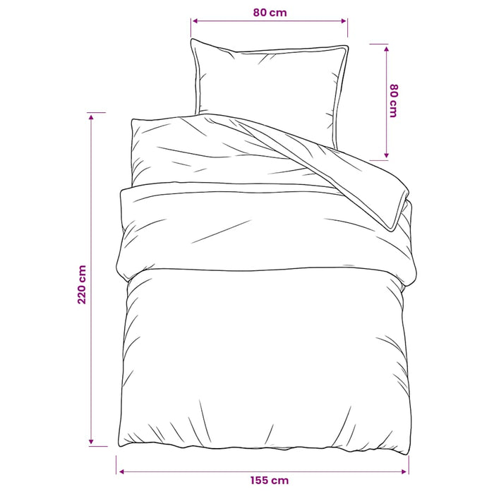 Set cu husă de pilotă, negru și alb, 155x220 cm, bumbac - WALTI WALTI