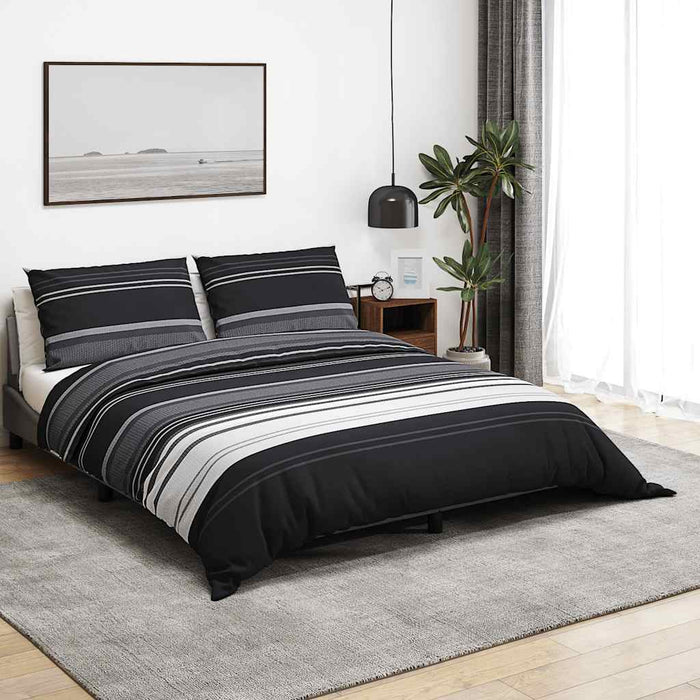 Set cu husă de pilotă, negru și alb, 225x220 cm, bumbac - WALTI WALTI