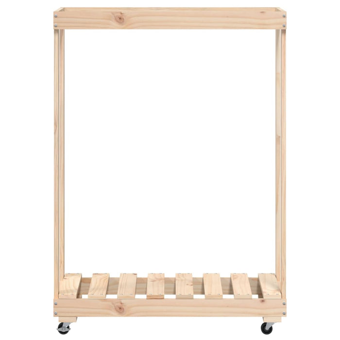 Suport de bușteni cu roți, 76,5x40x108 cm lemn masiv pin - WALTI WALTI