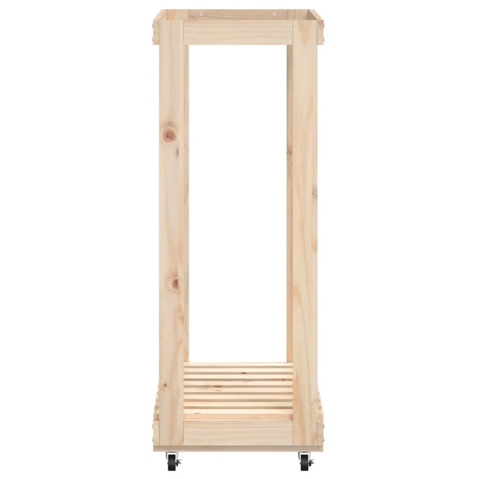 Suport de bușteni cu roți, 76,5x40x108 cm lemn masiv pin - WALTI WALTI