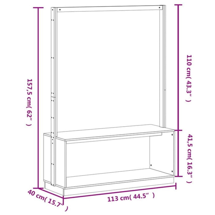 Cuier de haine cu pantofar, 113x40x157,5 cm, lemn masiv de pin WALTI