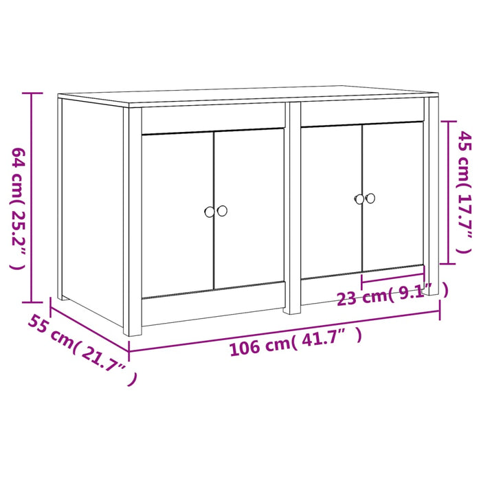 Dulap bucătărie de exterior, 106x55x64 cm, lemn masiv pin WALTI