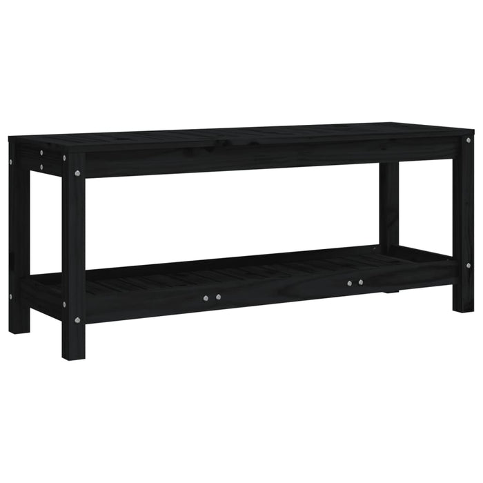 Bancă de grădină, negru, 108x35x45 cm, lemn masiv de pin - WALTI WALTI
