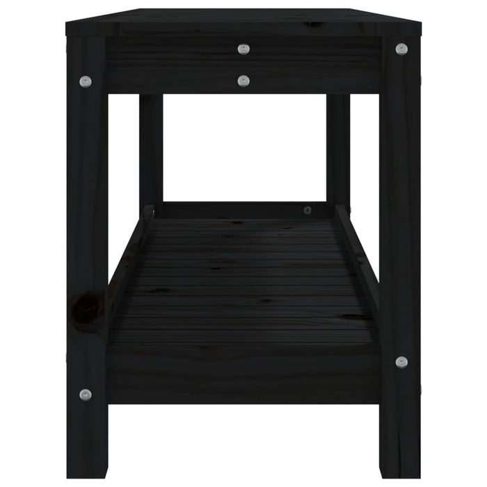 Bancă de grădină, negru, 108x35x45 cm, lemn masiv de pin - WALTI WALTI