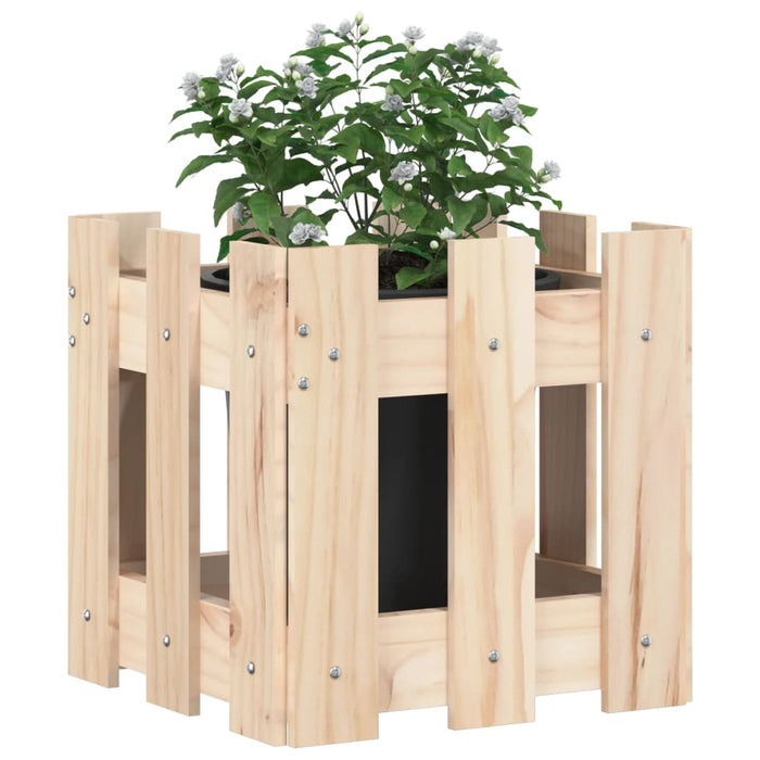 Jardinieră grădină design gard, 30x30x30 cm, lemn masiv de pin - WALTI WALTI