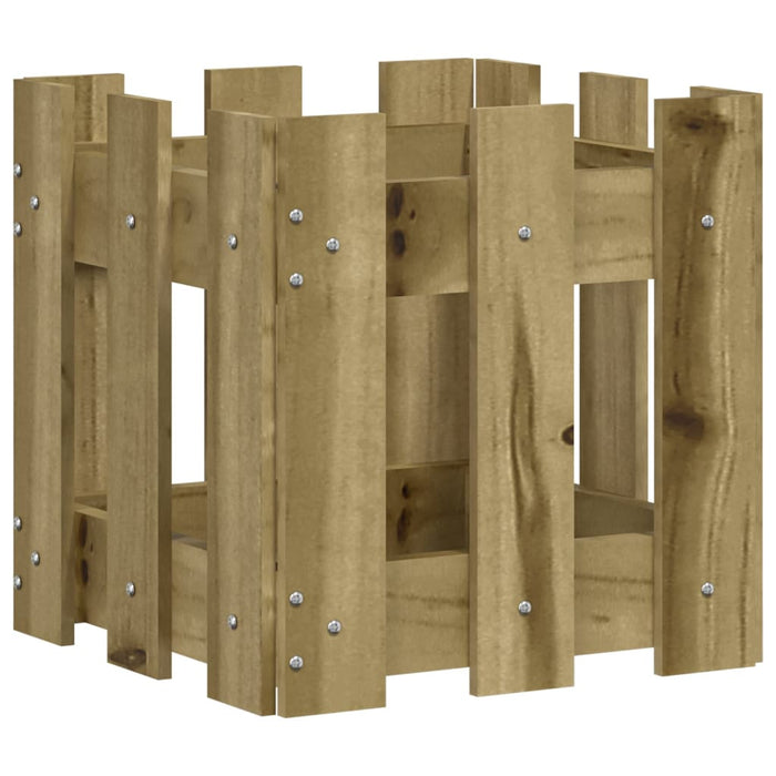 Jardinieră grădină design gard 30x30x30cm lemn de pin impregnat - WALTI WALTI