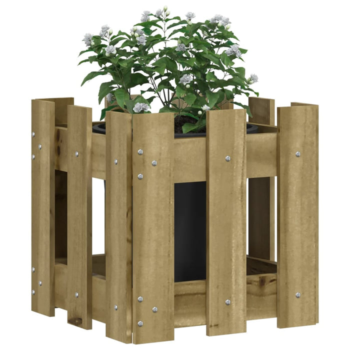 Jardinieră grădină design gard 30x30x30cm lemn de pin impregnat - WALTI WALTI