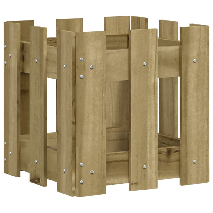 Jardinieră grădină design gard 30x30x30cm lemn de pin impregnat - WALTI WALTI