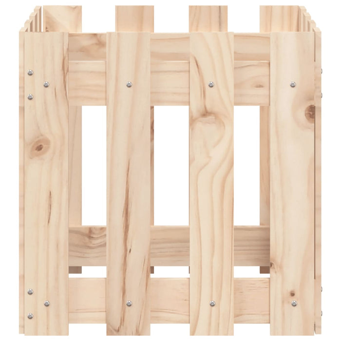 Jardinieră grădină design gard, 40x40x40 cm, lemn masiv de pin - WALTI WALTI
