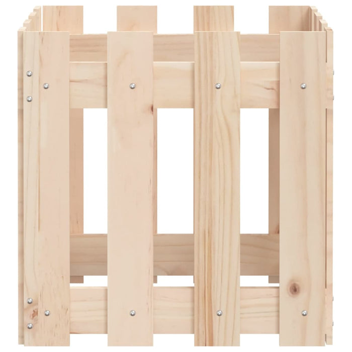 Jardinieră grădină design gard, 40x40x40 cm, lemn masiv de pin - WALTI WALTI