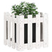Jardinieră grădină design gard, alb, 40x40x40 cm lemn masiv pin - WALTI WALTI