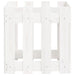 Jardinieră grădină design gard, alb, 40x40x40 cm lemn masiv pin - WALTI WALTI