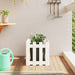 Jardinieră grădină design gard, alb, 40x40x40 cm lemn masiv pin - WALTI WALTI