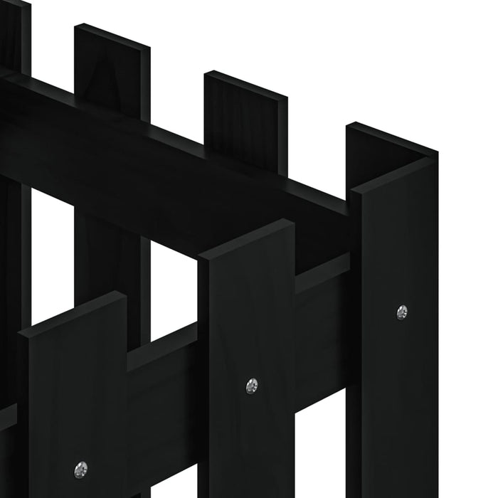 Jardinieră grădină design gard negru 40x40x40 cm lemn masiv pin - WALTI WALTI