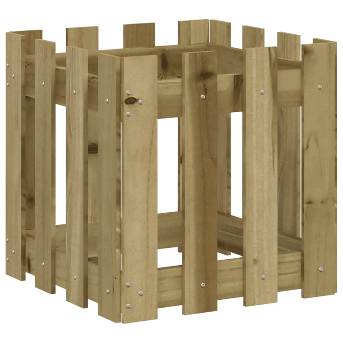 Jardinieră grădină design gard 40x40x40cm lemn de pin impregnat - WALTI WALTI