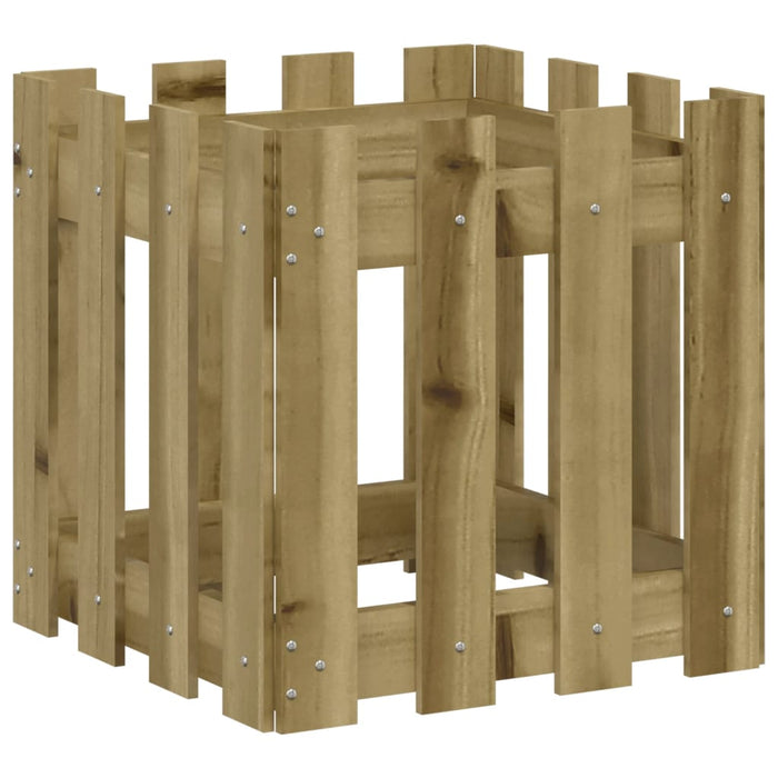 Jardinieră grădină design gard 40x40x40cm lemn de pin impregnat - WALTI WALTI