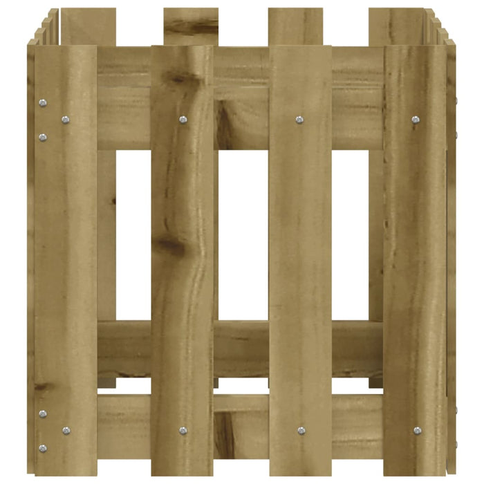 Jardinieră grădină design gard 40x40x40cm lemn de pin impregnat - WALTI WALTI