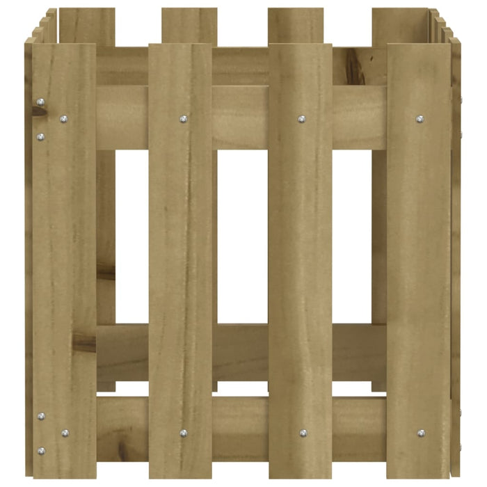 Jardinieră grădină design gard 40x40x40cm lemn de pin impregnat - WALTI WALTI