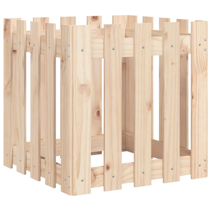 Jardinieră grădină design gard, 50x50x50 cm, lemn masiv de pin - WALTI WALTI