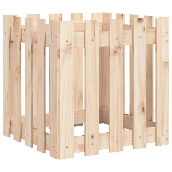 Jardinieră grădină design gard, 50x50x50 cm, lemn masiv de pin - WALTI WALTI
