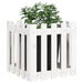 Jardinieră grădină design gard, alb, 50x50x50 cm lemn masiv pin - WALTI WALTI