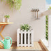 Jardinieră grădină design gard, alb, 50x50x50 cm lemn masiv pin - WALTI WALTI
