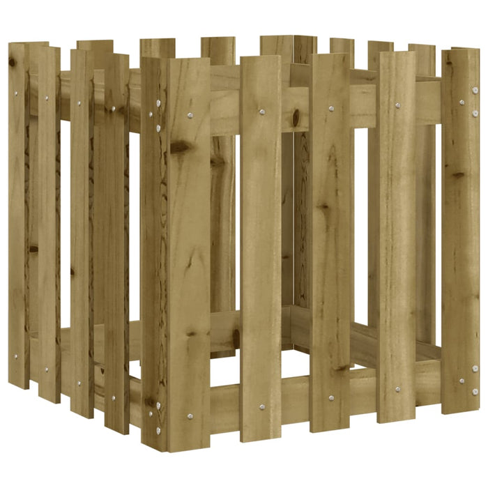 Jardinieră grădină design gard 50x50x50cm lemn de pin impregnat - WALTI WALTI