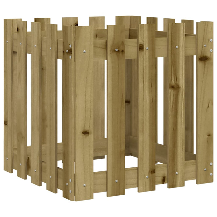 Jardinieră grădină design gard 50x50x50cm lemn de pin impregnat - WALTI WALTI