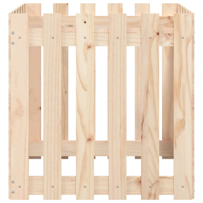 Jardinieră grădină design gard, 60x60x60 cm, lemn masiv de pin - WALTI WALTI