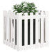 Jardinieră grădină design gard, alb, 60x60x60 cm lemn masiv pin - WALTI WALTI