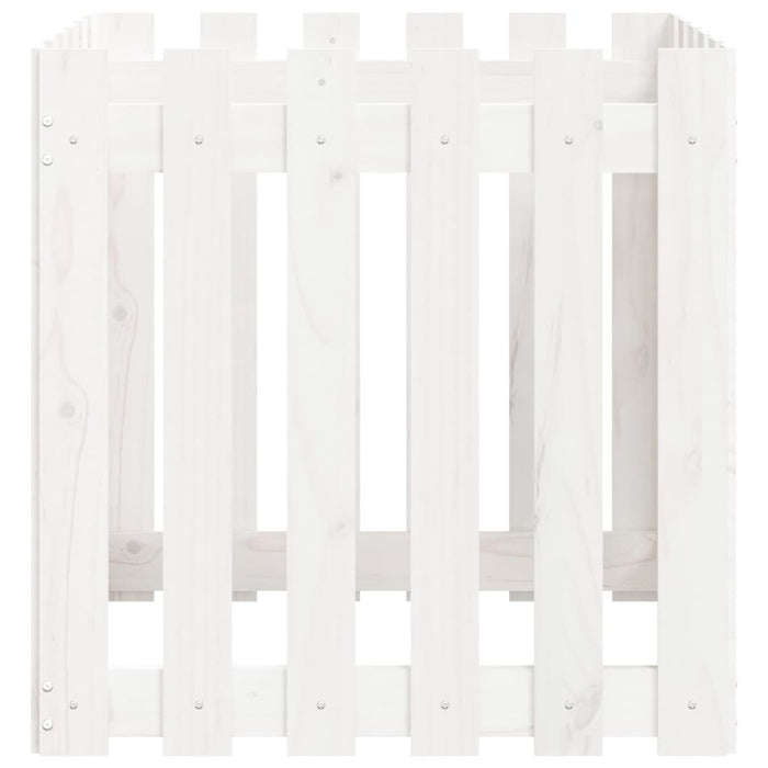 Jardinieră grădină design gard, alb, 60x60x60 cm lemn masiv pin - WALTI WALTI
