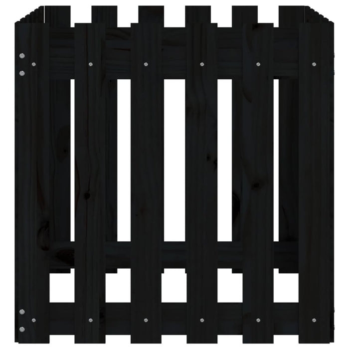 Jardinieră grădină design gard negru 60x60x60 cm lemn masiv pin - WALTI WALTI