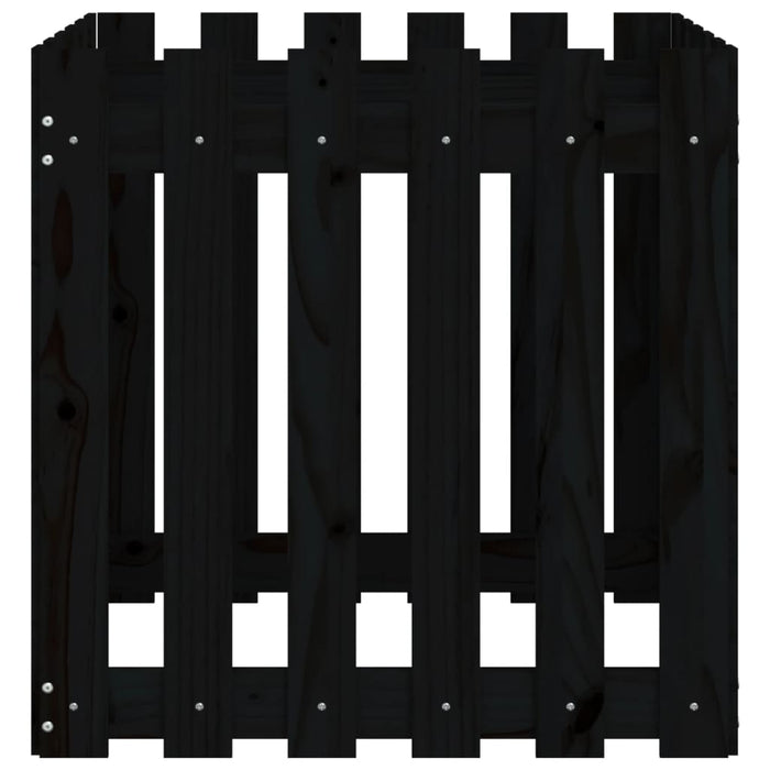 Jardinieră grădină design gard negru 60x60x60 cm lemn masiv pin - WALTI WALTI