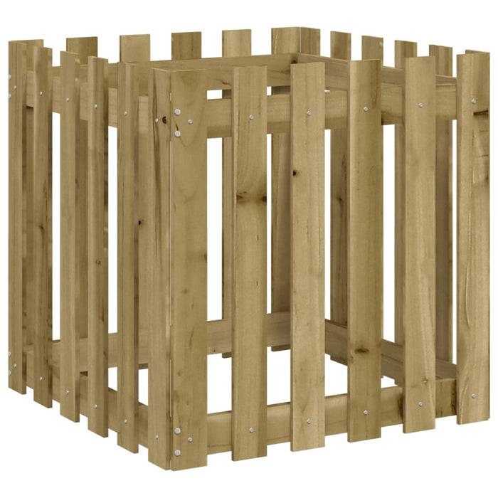 Jardinieră grădină design gard, 60x60x60 cm, lemn pin impregnat - WALTI WALTI