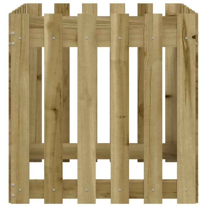 Jardinieră grădină design gard, 60x60x60 cm, lemn pin impregnat - WALTI WALTI