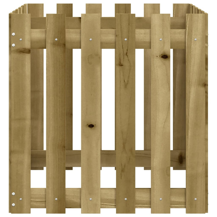 Jardinieră grădină design gard, 60x60x60 cm, lemn pin impregnat - WALTI WALTI