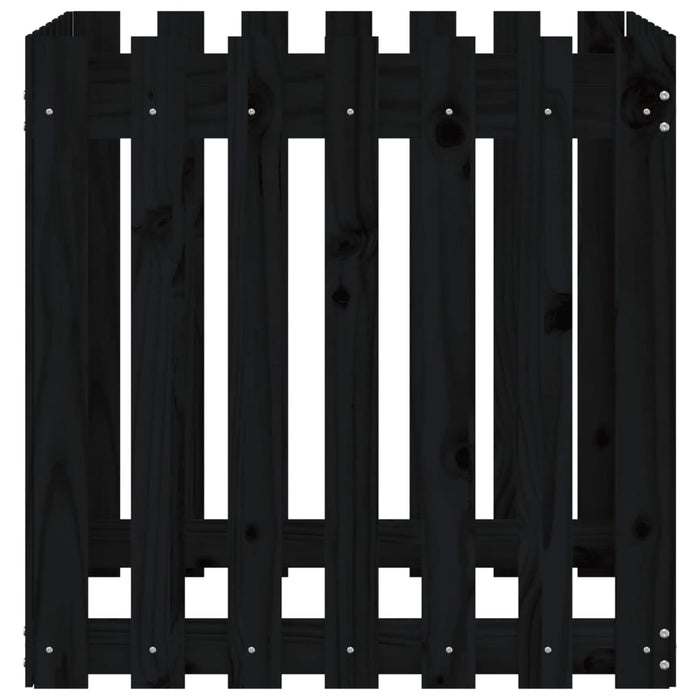 Jardinieră grădină design gard negru 70x70x70 cm lemn masiv pin - WALTI WALTI
