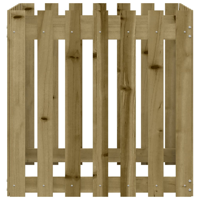 Jardinieră grădină cu design gard, 70x70x70 cm, lemn pin tratat - WALTI WALTI