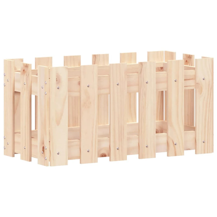 Jardinieră grădină design gard, 60x30x30 cm, lemn masiv de pin - WALTI WALTI