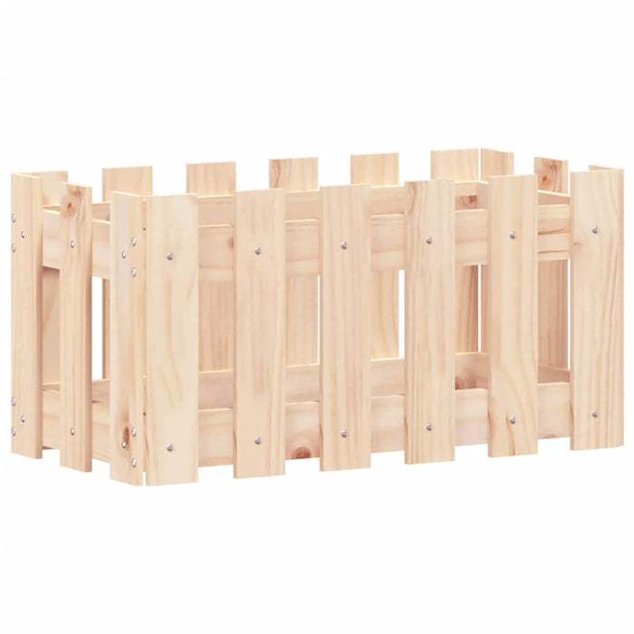 Jardinieră grădină design gard, 60x30x30 cm, lemn masiv de pin - WALTI WALTI