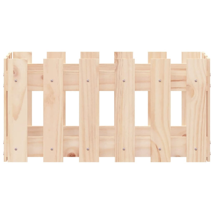 Jardinieră grădină design gard, 60x30x30 cm, lemn masiv de pin - WALTI WALTI