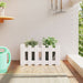 Jardinieră grădină design gard, alb, 60x30x30 cm lemn masiv pin - WALTI WALTI