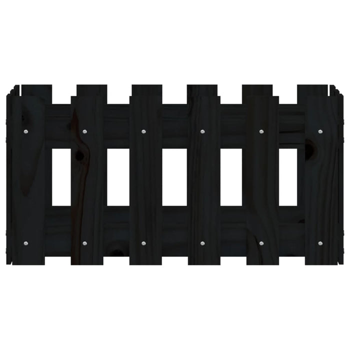 Jardinieră grădină design gard negru 60x30x30 cm lemn masiv pin - WALTI WALTI