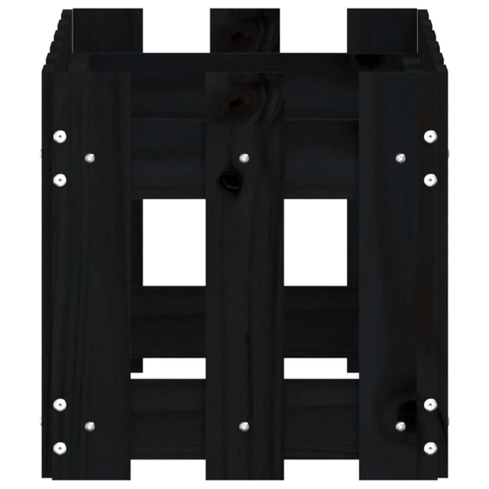 Jardinieră grădină design gard negru 60x30x30 cm lemn masiv pin - WALTI WALTI